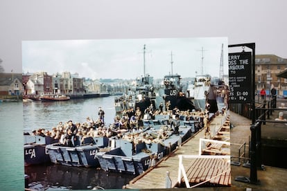 Tropas aliadas no porto inglês de Weymouth, em 6 de junho de 1944.