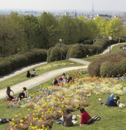 Parque de Belleville, en París.