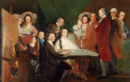 &#039;La familia del infante don Luis de Borb&oacute;n&#039;, &oacute;leo de Goya de 1784.