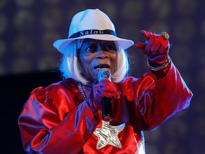 Juana Bacallao, durante una gala en el Teatro Nacional de La Habana, en 2016.