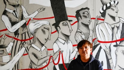 'La processó de la Cinta', es uno de los últimos murales de Blanch.