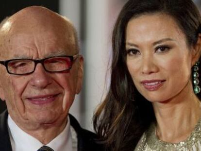 Rupert Murdoch y su esposa, Wendi Deng. 