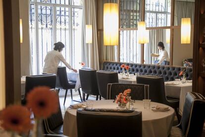 Comedor del restaurante Media Raci&oacute;n, en Madrid. 