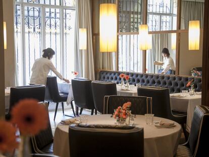 Comedor del restaurante Media Ración, en Madrid.