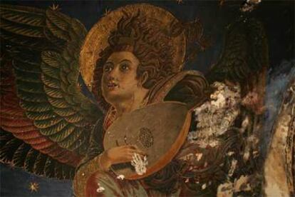 Uno de los ángeles músicos renacentistas de la catedral de Valencia.