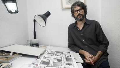 Pablo Auladell en su estudio de trabajo de Alicante este jueves.