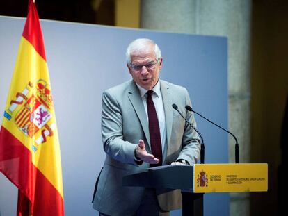 El ministro de Asuntos Exteriores en funciones, Josep Borrell, este viernes.