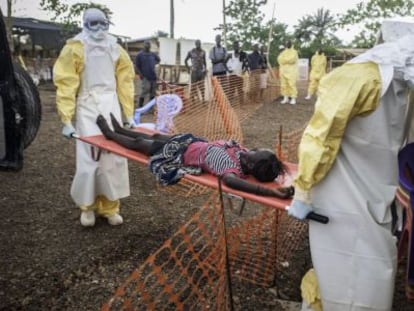 Un centro de atenci&oacute;n de MSF para infectados de &eacute;bola en Sierra Leona. 
 