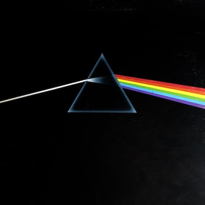 A vinyl copy of Pink Floyd's "The Dark Side of the Moon