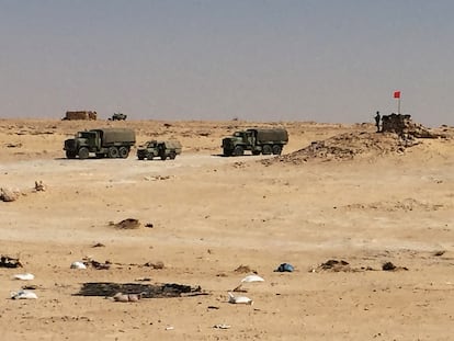 Militares marroquíes, cerca de la frontera con Mauritania en noviembre de 2020.