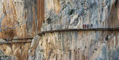 Visitantes en el Caminito del Rey.