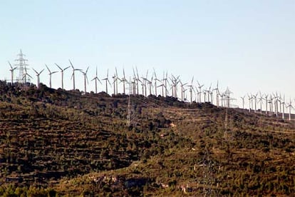 Parque eólico de Pradell de la Teixeta en Tarragona.