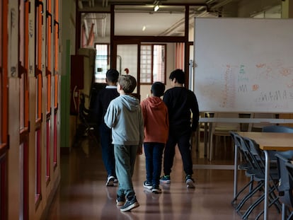 Alumnos en una escuela pública de Barcelona.