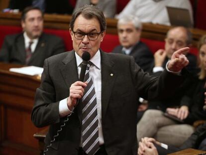 El presidente de Cataluña, Artur Mas, en el Parlament.