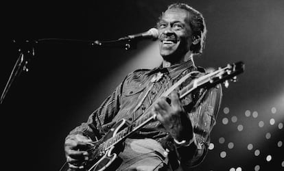 Chuck Berry, el 1995, durant un festival de jazz a Holanda.