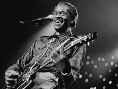 Chuck Berry, el 1995, durant un festival de jazz a Holanda.