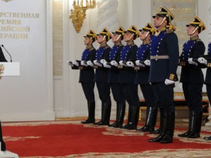 El presidente ruso, Vladimir Putin, durante un discurso en el Kremlin.