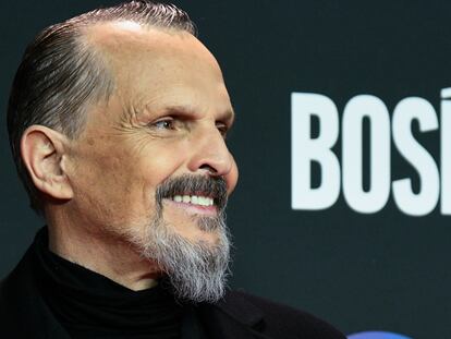 Miguel Bosé, en la presentación de la serie 'Bosé', el 2 de marzo de 2023 en Madrid.