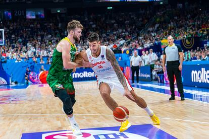 Willy Hernangómez, ante Sabonis en el España-Lituania de octavos del Eurobasket.