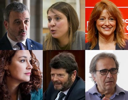 Jaume Collboni, Janet Sanz, Laia Bonet, Laura Pérez, Albert Batlle i Joan Subirats.