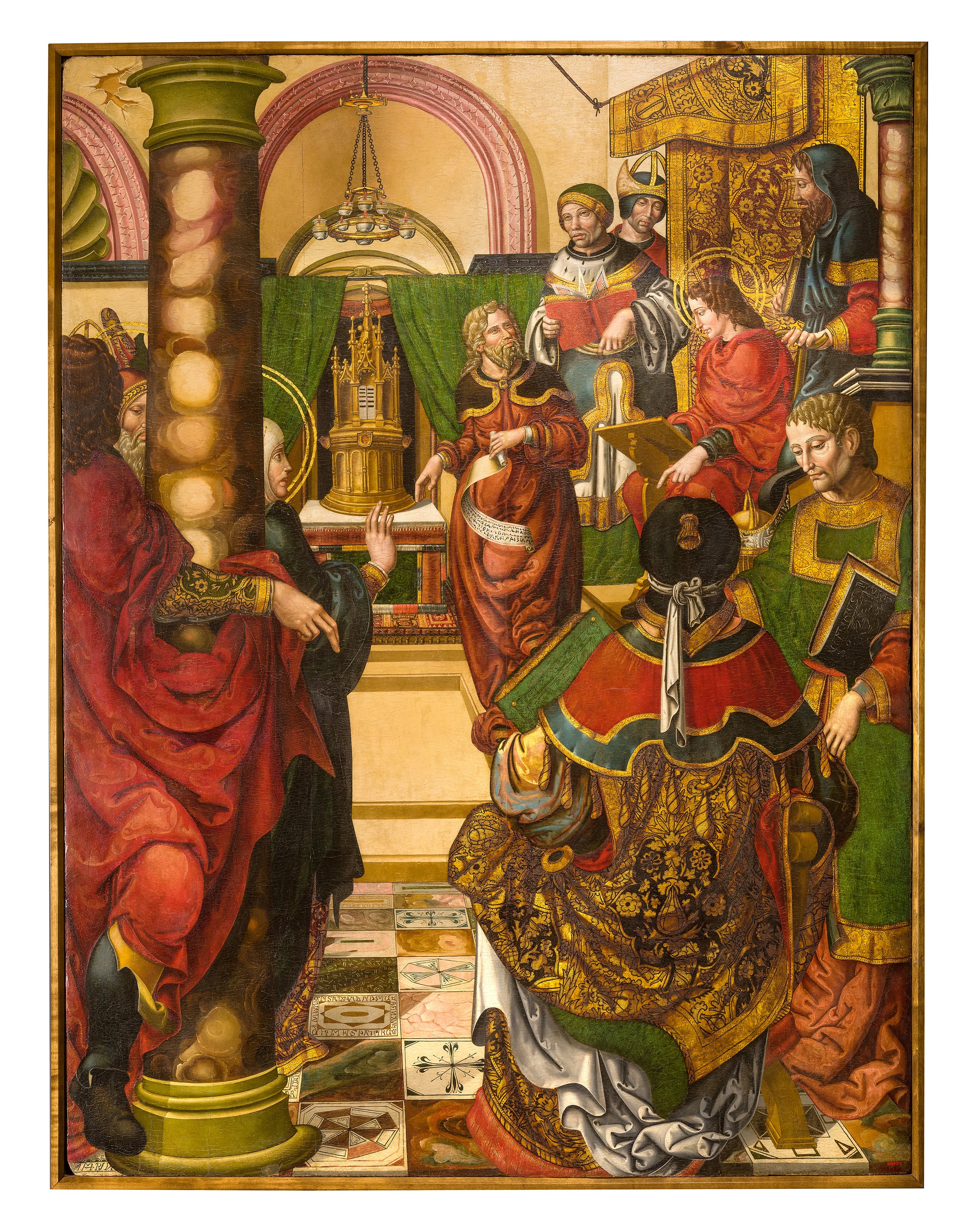 Tabla ‘Jesús entre los doctores’, del maestro Rodrigo de Sajonia, perteneciente al retablo del Monasterio de Sijena.  Depósito del Museu Nacional d’Art de Catalunya (MNAC) en el Museo de Lleida. Cortesía: Museo de Lleida.