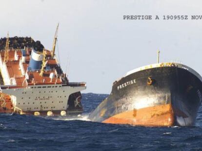 The 'Prestige' sinking in 2002.