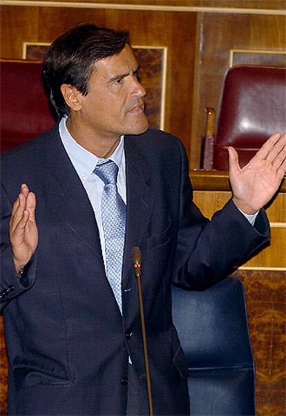 El ministro de Justicia, Fernando López Aguilar, ayer en el Congreso.