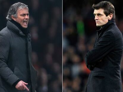 El entrenador del Real Madrid, José Mourinho, y el del Barcelona, Tito Vilanova