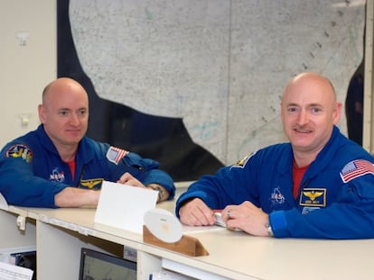 Gêmeos astronautas Scott e Mark Kelly.