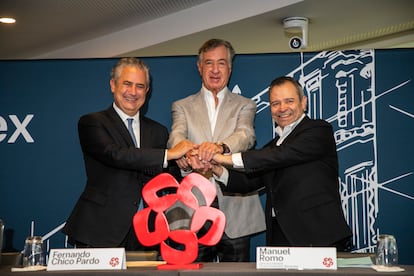 Ernesto Torres Cantú director de City internacional, Fernando Chico Pardo empresario y Manuel Romo director general de Grupo Financiero Banamex