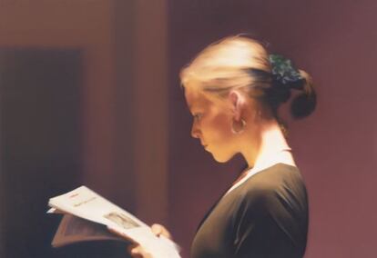 'Lesende' (Lectora) (1994) de Gerhard Richter, pintura al óleo.