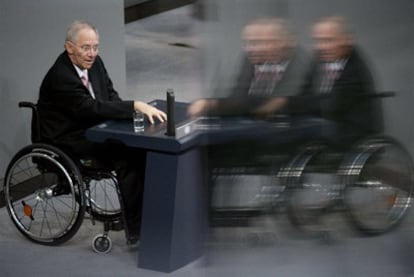 El ministro de Finanzas alemán, Wolfgang Schäuble, en la comparecencia de ayer en el Parlamento.