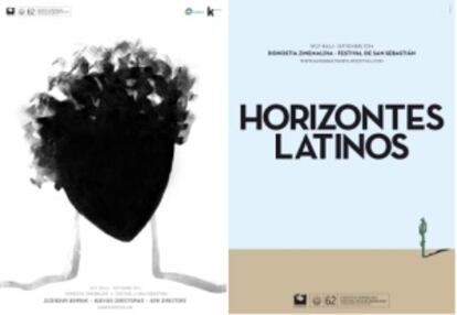 Carteles de las secciones Nuevos Directores y Horizontes Latinos, diseñados, respectivamente, por Erik Ginard y el estudio TGA+Asociados.