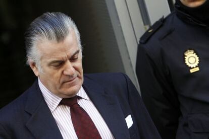 Luis Barcenas, a su salida hoy de la Audiencia Nacional.