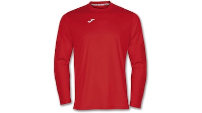 una sudadera de joma en color rojo, sin capucha, y con descuento por el black friday