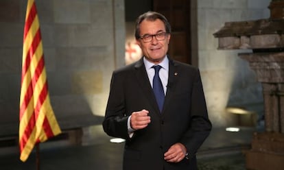 Artur Mas durant el discurs previ a la Diada.