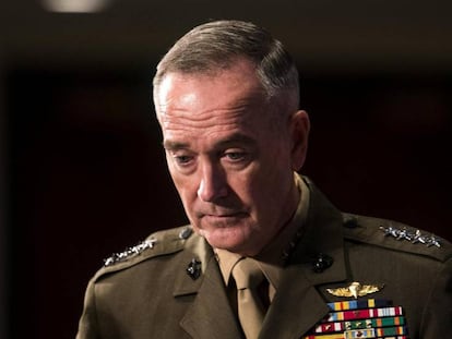 El jefe del Estado Mayor Conjunto de EEUU, general Joseph Dunford, en el Club Nacional de la prensa en Washington.