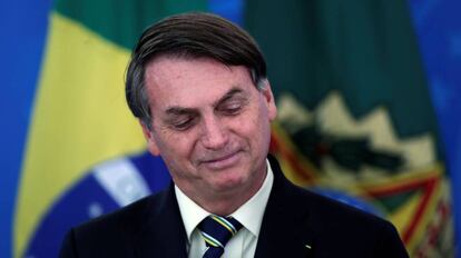 El presidente de Brasil, Jair Bolsonaro, en Brasilia, el pasado 27 de marzo.