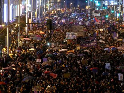 The demonstration in Madrid passes through Gran Vía on Thursday night.