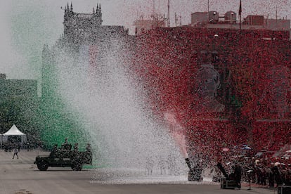 Vista general del desfile cívico militar en Ciudad de México, el 16 de septiembre de 2024.