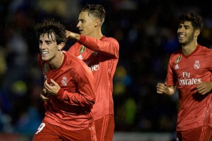 Odriozola celebra su gol ante el Melilla.