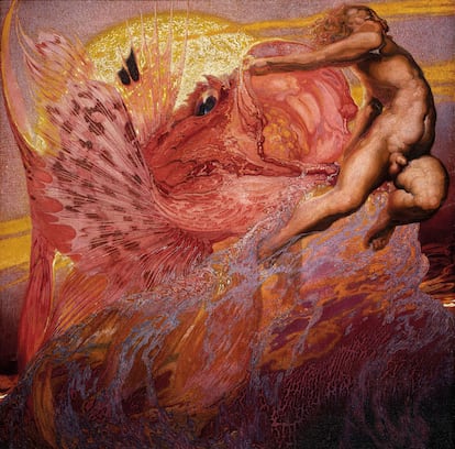 'Poema del Atlántico: La Tarde' (1917-18), otra obra expuesta en el Museo Reina Sofía en su muestra dedicada al pintor canario Néstor.