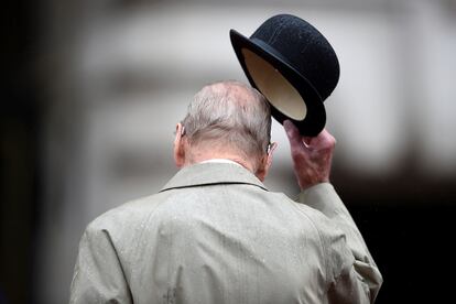 Felipe de Edimburgo, en uno de sus últimos actos antes de retirarse de la vida pública, en el palacio de Buckingham en 2017.