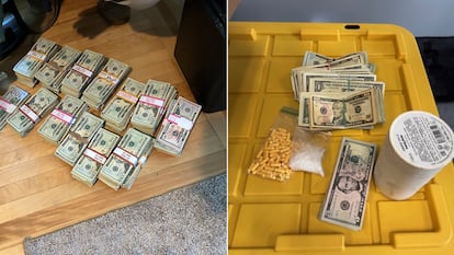 Detenidos y droga incautada por la DEA y la Policía de Franklin (Nueva Inglaterra) durante una redada, el 27 de agosto de 2025.