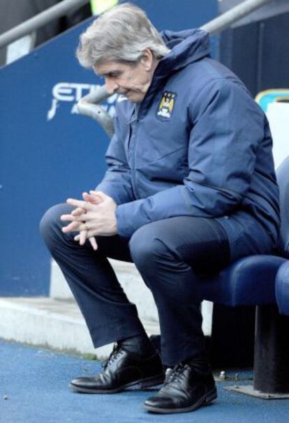 Pellegrini durante el partido ante el Burnley.