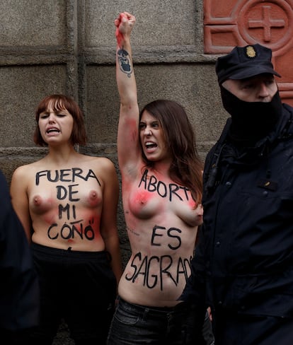 Femen Activists Interrupt Pro-Life Rally