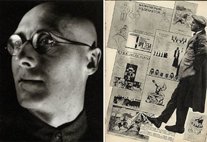 &#39;Retrato de Serguéi Tretyakov&#39; (1927-1928). A la derecha, &#39;4 páginas de Vladímir Mayakovski&#39; (1938).