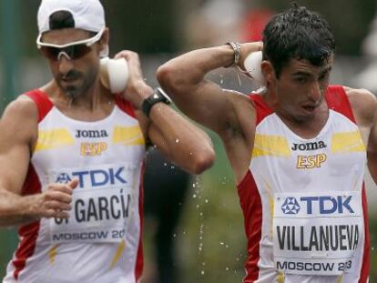 Garc&iacute;a Bragado y Villanueva, durante los 50km marcha