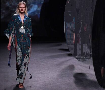 Modelo de Ailanto de la temporada de 2018, ayer en Madrid Fashion Week.
