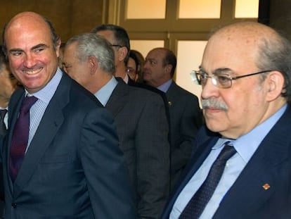 El ministro de Econom&iacute;a, Luis de Guindos, y su hom&oacute;logo catal&aacute;n, Andreu Mas-Colell. 
